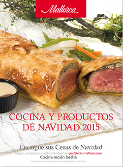 Portada del catálogo de Cenas de Navidad 2015 de Pastelería Mallorca